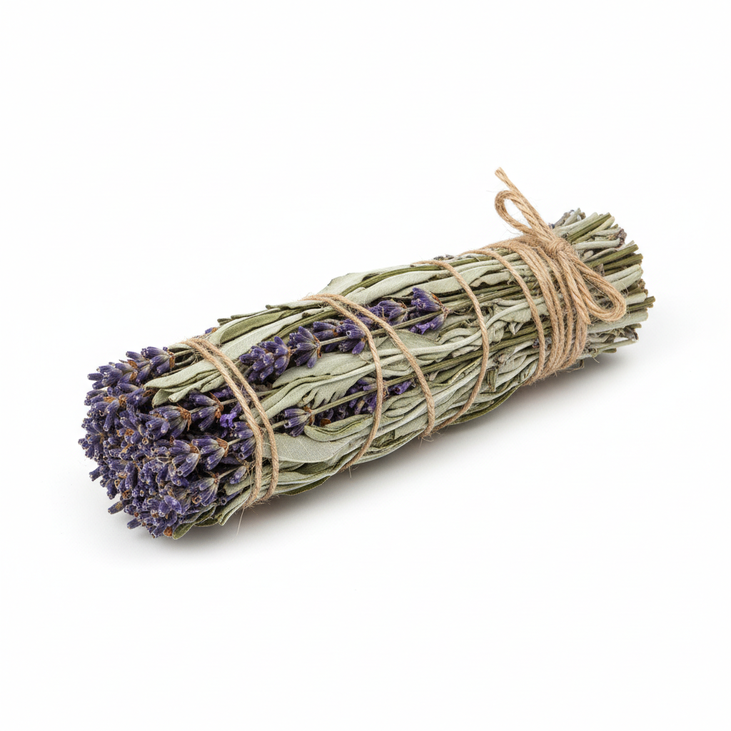 white sage and lavender wand 4 inches long
